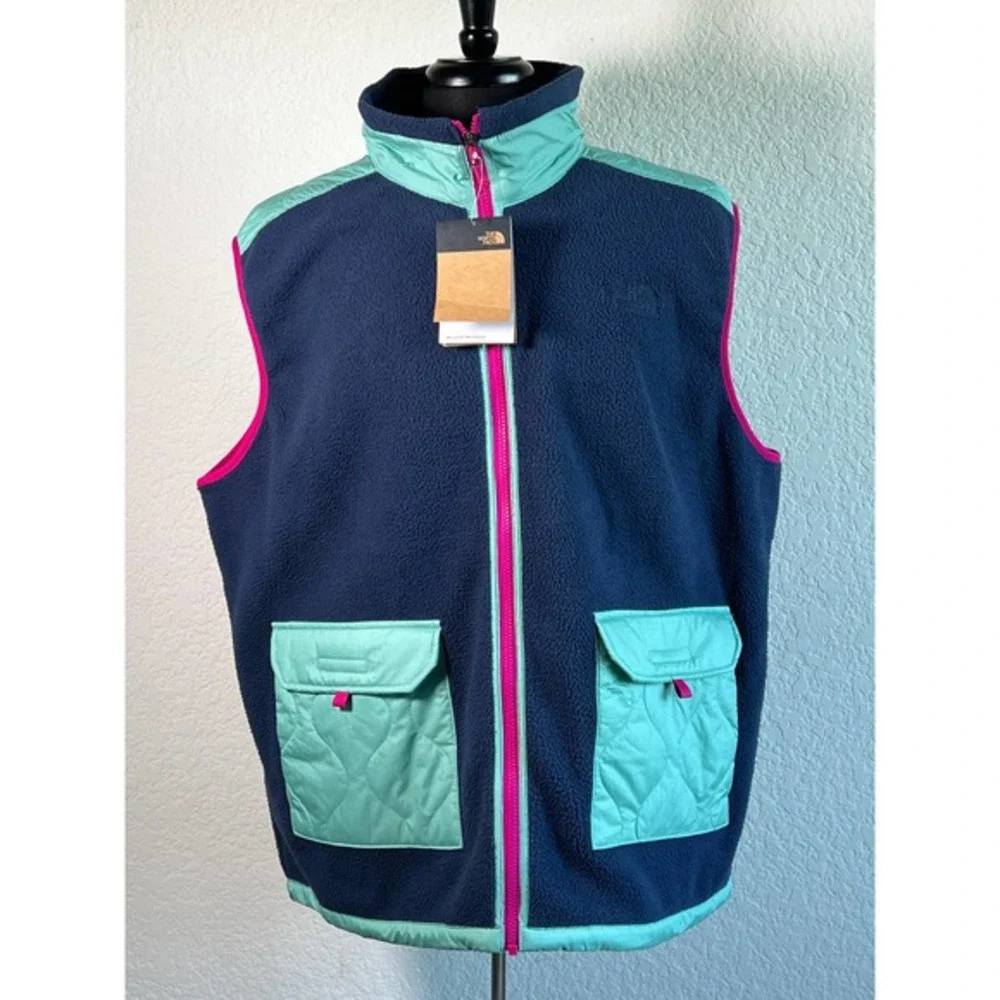 NEW The North Face Men's The Royal Arch Fleece Vest Blue‎ / Green 2XL MSRP $149